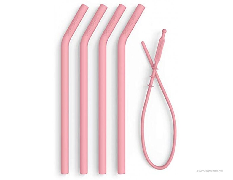 Reusable Silicone Drinking Straws Big Size with Curved Bend for Tumblers Made from BPA Free No-Rubber Silicon Flexible Collapsible Chewy Bendy Safe for Kids Toddlers