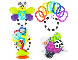 Sassy Discover The Senses Developmental Gift Set for Newborns and Up | Includes Bumpy Ball High Chair Toy Water-Filled Teether 9 Piece Ring O’ Links
