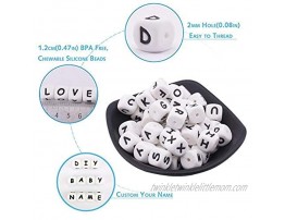 Silicone Teething Beads 104pcs DIY Teether Beads BPA Free Alphabet Letter Beads Bulk for Baby Name Letter