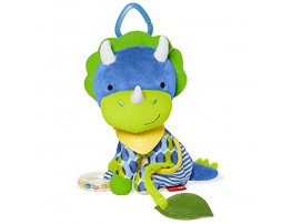 Skip Hop Bandana Buddies Baby Activity and Teething Toy with Multi-Sensory Rattle and Textures Dino