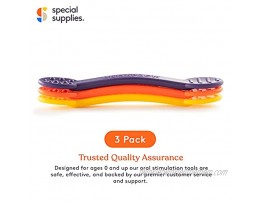Special Supplies Duo Spoon Oral Motor Therapy Tools 3 Pack Textured Stimulation and Sensory Input Treatment for Babies Toddlers or Kids BPA Free Silicone with Flexible Easy Handle