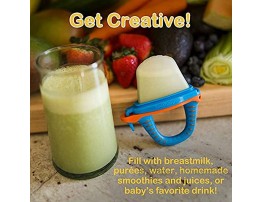 teetherpop Fillable Freezable Baby Teether for Breastmilk Purees Water Smoothies Juice & More BlueLime
