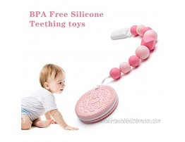 Teething Toys for Babies 0-18 Months BPA Free Silicone Teethers for Babies with Pacifier Clip Cute and Effective Pain Relief Pink