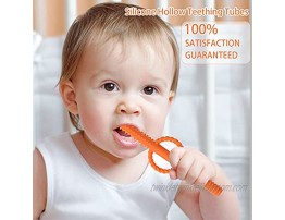 Teething Tubes - Baby Teething Toys Made from Food Grade Silicone for Babies 6+ Months, BPA Free Safe Soft Silicone Soothing Durable and Easy to Clean Dishwasher Safe