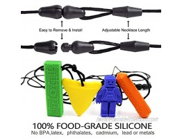 TUXEPOC Chew Necklaces for Sensory Kids,Pendant Chewable Jewelry Set for Boys and Girls4 Pack,Silicone chewlery Oral Motor Sticks for Kids with ADHD Anxiety,Teething Autism Biting Needs