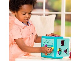 Battat Shape Sorter Cube – Sorting Toy for Learning – Shapes Letters Numbers – 12 pcs – Educational Activity Cube with Bead Maze – Toddlers Kids – 2 Years +