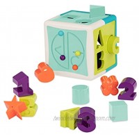 Battat Shape Sorter Cube – Sorting Toy for Learning – Shapes Letters Numbers – 12 pcs – Educational Activity Cube with Bead Maze – Toddlers Kids – 2 Years +