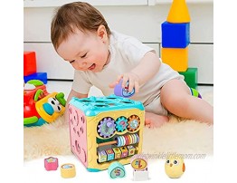 Rabing Baby Activity Cube Toys Kids Learning Musical Math Toy Play Cube for Infants & Toddlers Teaches Cognitive & Motor Skills with Music Shapes Gears & More