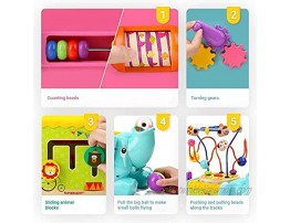 TOP BRIGHT Activity Cube Toys for 1 Year Old Girl Toddlers Wooden 7 in 1 Activity Cube Center Playset with Bead Maze Shape Sorter