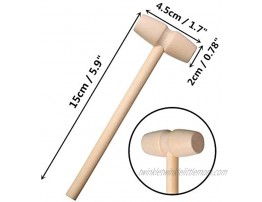 10PCS Wooden Hammer for Chocolate Natural Mini Hammers for Breakable Heart chocolate Kids Hammer Pounding Toy Multi-Role Seafood Crab Mallets