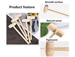 10PCS Wooden Hammer for Chocolate Natural Mini Hammers for Breakable Heart chocolate Kids Hammer Pounding Toy Multi-Role Seafood Crab Mallets