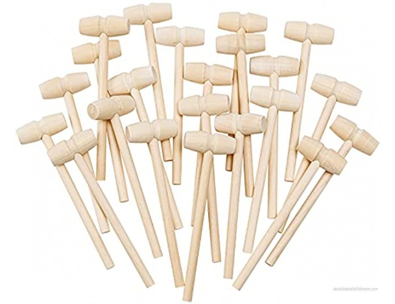 30 Pcs Mini Wooden Hammers Mini Breakable Heart Hammer Mallet Multi-Purpose Natural Wood Hammer for Chocolate Hammering and Pounding Toys Educational Toy for Kids Toys Crab Lobster Mallets