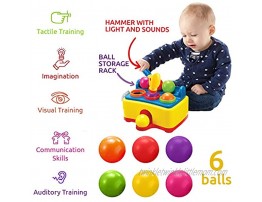 Bambiya Pound a Ball Game & Baby Hammer Toy Educational Ball Popper Toy for Toddlers with 6 Balls & Toy Hammer Brings Hours of Fun – Developmental Fine Motor Skills Toys for 3 Year Old