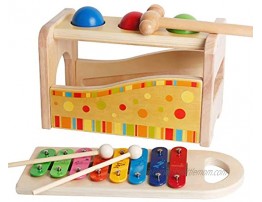 bodolo Wooden Educational Pound and Tap Bench Hammer Multifunctional Xylophone Kids Musical Instrument Music Set Baby Toddler Toys for 2 Year Old Boy and Girl Fat Brain Montessori Hamster
