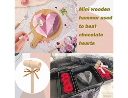 DIHRUUO 20 PCS Mini Wooden Hammer for Chocolate Small Breakable Heart Hammer Natural Wooden Crab Mallet Multi-Purpose Mini Wood Mallet for Breakable Heart for Boys Girls Pounding Gavel Toys