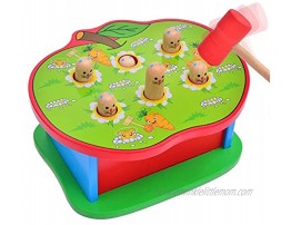 Heo Deluxe Pounding Bench Wooden Toy Wooden Whack-a-mole with Mallet Early Development Toy,Parent-Child Interaction Toy …