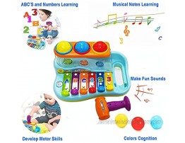 HOLA Hammering Pounding 1 Year Old Toys Ball Pound and Tap Bench Toy with Xylophone Musical Developmental Educational Toddler Toys Age 1-2 18 24 Months 1 2 3 Year Old Baby Boy Girl Toys