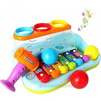 HOLA Hammering Pounding 1 Year Old Toys Ball Pound and Tap Bench Toy with Xylophone  Musical Developmental Educational Toddler Toys Age 1-2 18 24 Months 1 2 3 Year Old Baby Boy Girl Toys