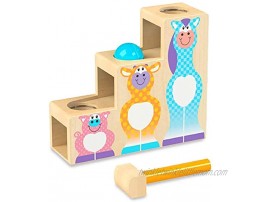 Melissa & Doug First Play Pound & Roll Stairs Wooden 3 Piece Baby Kids Hammer & Ball Toy
