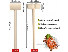 Mini Wooden Hammers for Chocolate 20Pcs Small Wood Crab Lobster Pounding Toy Mallets for Kids Seafood Shell Party Game Props