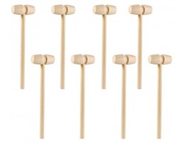 NUOBESTY 20 Pieces Mini Wooden Hammer Mallet Pounding Toy Wooden Crab Lobster Mallets Hammer for Chocolate
