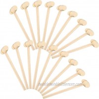Sumind 18 Pieces Mini Wooden Hammer Mallet Pounding Toy Wooden Crab Lobster Mallets Solid Natural Hardwood Crab Hammer for Cracking Chocolate Cylindrical Top