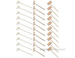 TOYANDONA 30Pcs Wood Mini Hammer Crab Mallets Lobster Hammer Pounding Toy Beating Gavel Toys DIY Handcraft Toys Children Educational Toy for Kids Boys Girls Wood Color