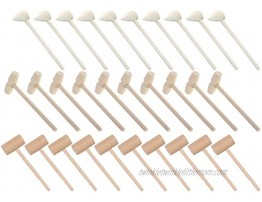 TOYANDONA 30Pcs Wood Mini Hammer Crab Mallets Lobster Hammer Pounding Toy Beating Gavel Toys DIY Handcraft Toys Children Educational Toy for Kids Boys Girls Wood Color