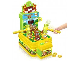 VATOS Whack Game Mole Mini Electronic Arcade Game with 2 Hammers Pounding Toys Toddler Toys for 3 4 5 6 7 8 Years Old Boys Girls Whack Game Mole Toy Developmental Toy Interactive Toy