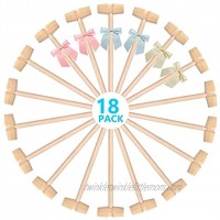 Wooden Hammer for Chocolate 18pcs Breakable Heart Hammer with 6pcs Bowknots Natural Wood Mallets for Chocolate Mini Wooden Crab Seafood Shellfish Mallet Crafts Pounding Toy Mallets for Kids
