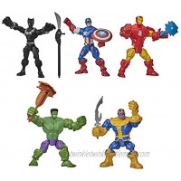 Hasbro Marvel Super Hero Mashers Battle Mash Collection Pack Includes Iron Man Black Panther Thanos Hulk and Captain America 6-inch Figures  Exclusive