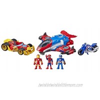 Super Hero Adventures Marvel Figure and Jetquarters Vehicle Multipack 3 Action Figures and 3 Vehicles 5-Inch Toys for Kids Ages 3 and Up  Exclusive