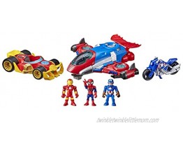 Super Hero Adventures Marvel Figure and Jetquarters Vehicle Multipack 3 Action Figures and 3 Vehicles 5-Inch Toys for Kids Ages 3 and Up  Exclusive