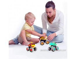 Bee Tree Monster Truck Toy Set 3 Designs Toy Cars Friction Power Bull Cars Pull Back Leopard Cars Push and Go Crocodile Cars Baby Toy Cars for 12 Month 1-2-3 Year Old Boys Girls Toddlers Gifts