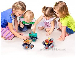 Bee Tree Monster Truck Toy Set 3 Designs Toy Cars Friction Power Bull Cars Pull Back Leopard Cars Push and Go Crocodile Cars Baby Toy Cars for 12 Month 1-2-3 Year Old Boys Girls Toddlers Gifts