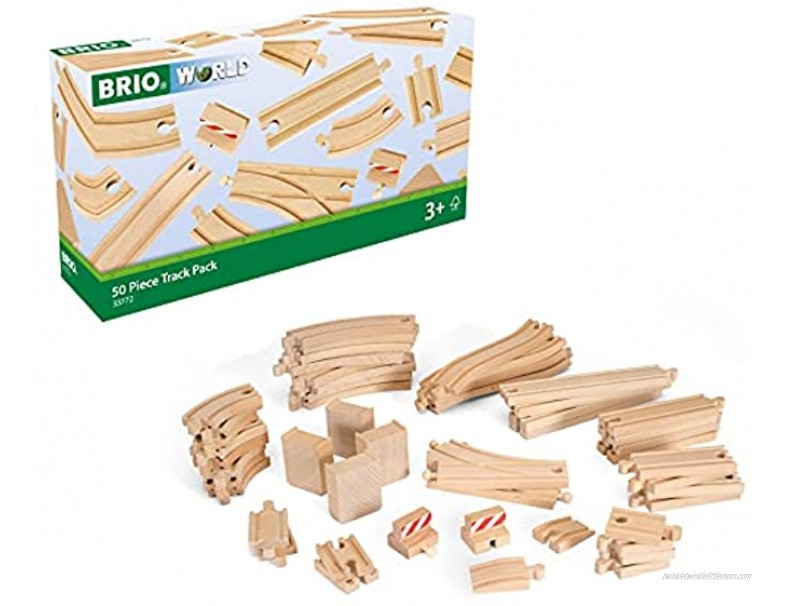 BRIO 33772 Special Track Pack | 50 Pieces of Wooden Tracks and Train Accessories for Kids Age 3 and Up