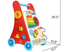 cossy Wooden Baby Walker Toddler Toys for 18 Months and up Push Toy Learning Walking Toys Updated Version