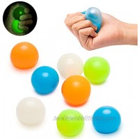 CY2SIDE 8PCS Luminescent Stress Relief Balls Sticky Target Balls for Ceiling Squeeze Toys for Kids Sensory Squeeze Balls for Adults Sticky Target Anti Stress Reliever Balls Pressure Relief Toy
