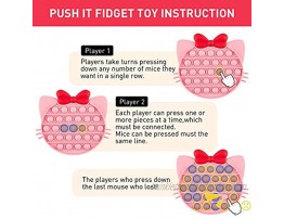DODENSHA Push Pop Bubble Sensory Fidget Toys Push it Fidget Toys Special Needs Stress Reliever Anxiety Relief Squeeze Sensory Toy for Kids Adults Pink Cat