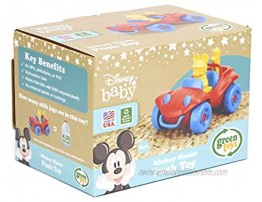 Green Toys Disney Baby Mickey Mouse Push Toy Pretend Play Motor Skills Kids Toy Vehicle. Safe for Babies and Toddlers. No BPA phthalates PVC. Dishwasher Safe Recycled Plastic Made in USA.