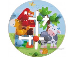 HABA Motor Skills Board On the Farm Double Sided Wooden Color and Shape Recognition Fun Ages 1 +