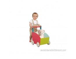 labebe Baby Walker for Girl&Goy 4 Wheels Walker Toy Push Pull Wagon Cart for Kid Baby Learning Walker Toddler Push Toy for 1-3 Years Old Outdoor Activity Walker Infant Wooden Child Wagon Green