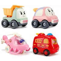 NASHRIO Push Forward and Wind Up Cars Toys for Baby and Toddlers 4 Pack Kids Early Educational Vehicles Boys and Girls Birthday Party Favors Gift Random Colors