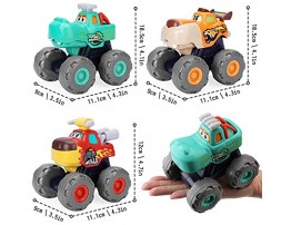 nicknack Baby Monster Trucks Toy for 1 2 3 Year Olds Pull Back Cars Push and Go Friction Powered Toy Cars for Boys Trucks for Toddler Vehicles Toy