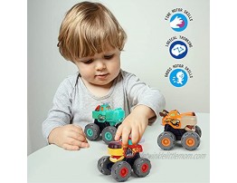 nicknack Baby Monster Trucks Toy for 1 2 3 Year Olds Pull Back Cars Push and Go Friction Powered Toy Cars for Boys Trucks for Toddler Vehicles Toy