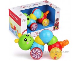 Playkidz Baby Roller Worm Early Development Toy for Babies & Toddlers Inchworm Rattling Wiggle Toy Twist Push Roll and Go STEM Learning Toy Ages 6m+