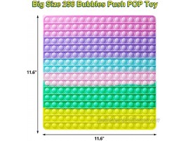 Pop Fidget Sensory Toys Big Size Push Bubble Toy Jumbo Pop Toys 256 Bubbles Square Colourful Board Game Anxiety Stress Reliever Soft Silicone Educational Toys For Kids Boys Girls Children Adults