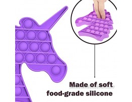 Pop Up It Toy for Anxiety & Stress Relief Jumbo Fidget Silicone Learning Squeeze Toy Bubble Push Popping Educational School Game Purple Unicorn Sensory Toy for Kids Teens Adults Older