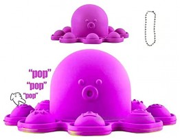 Push Pop Bubble Fidget Sensory Toy,Pop It Fidget Toy Reversible Octopus,Fidget Packs,Tie Dye Simple Dimple Popping,Silicone Autism Sensory Toys,Stress Anxiety Relief Flip Keychain figit Gifts,Purple 2