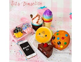 SYYISA Jumbo Squishies Slow Rising [7-Pack]: Cake Ice Cream Bread Chocolate Cookie Chocolate Frappuccino and Waffles Kawaii Soft Food Squishy Toys Squishys are Great Sensory Toys for Kids!